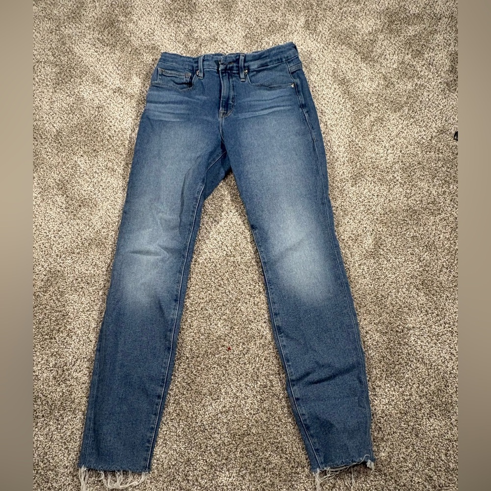 Good American Medium Blue High-Rise Skinny Jeans - Women